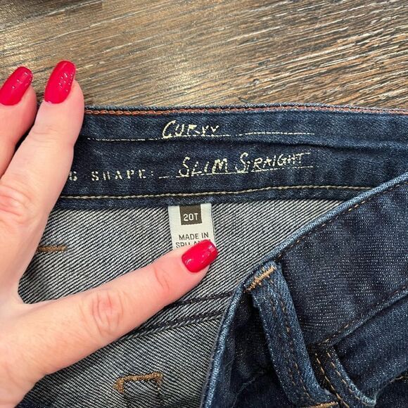 Eddie Bauer Curvy Slim Straight Fur Jeans sz 20T - Picture 8 of 8